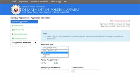 dfa gov ph online application
